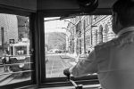 Fotka přímo z kabiny historické tramvaje